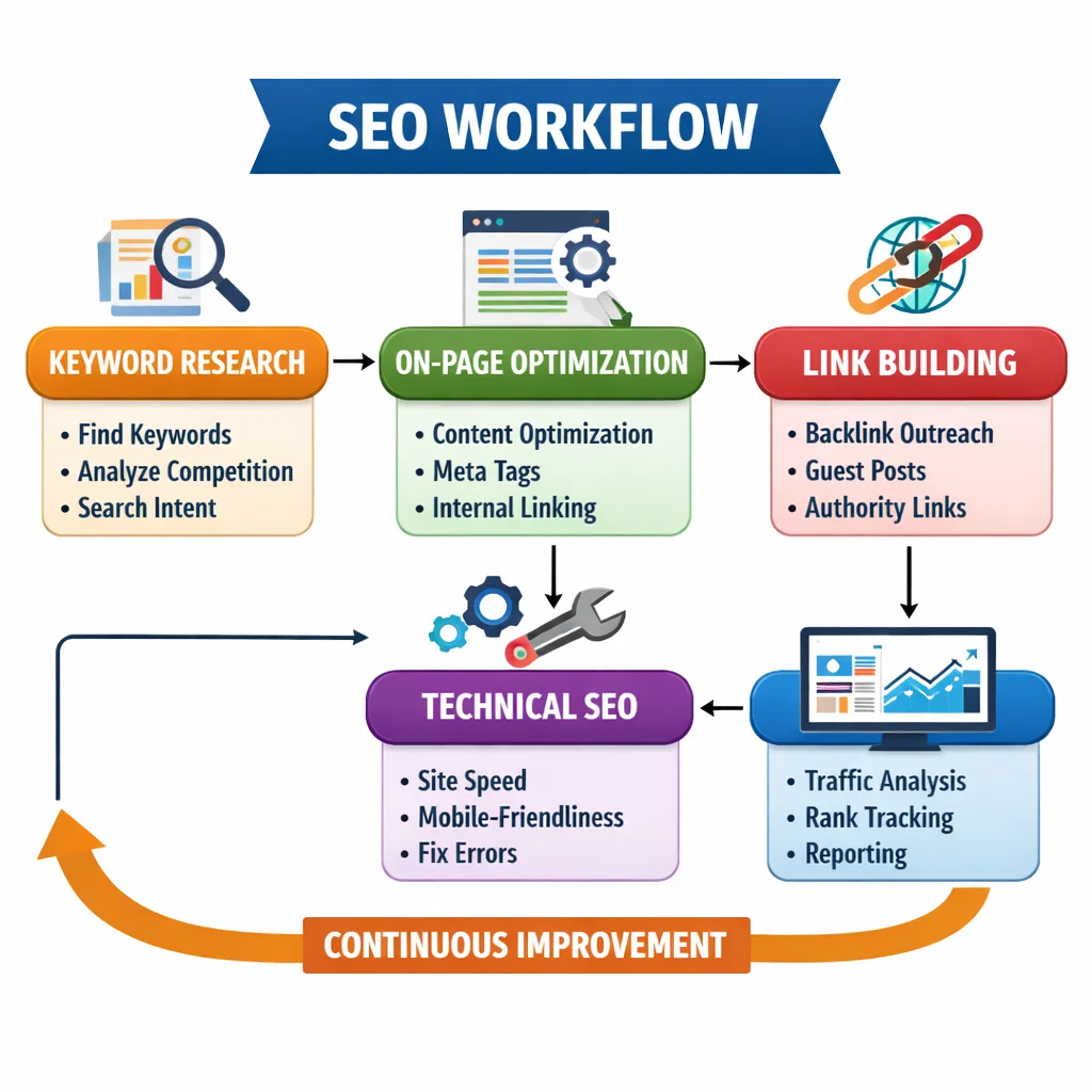 SEO workflow diagram